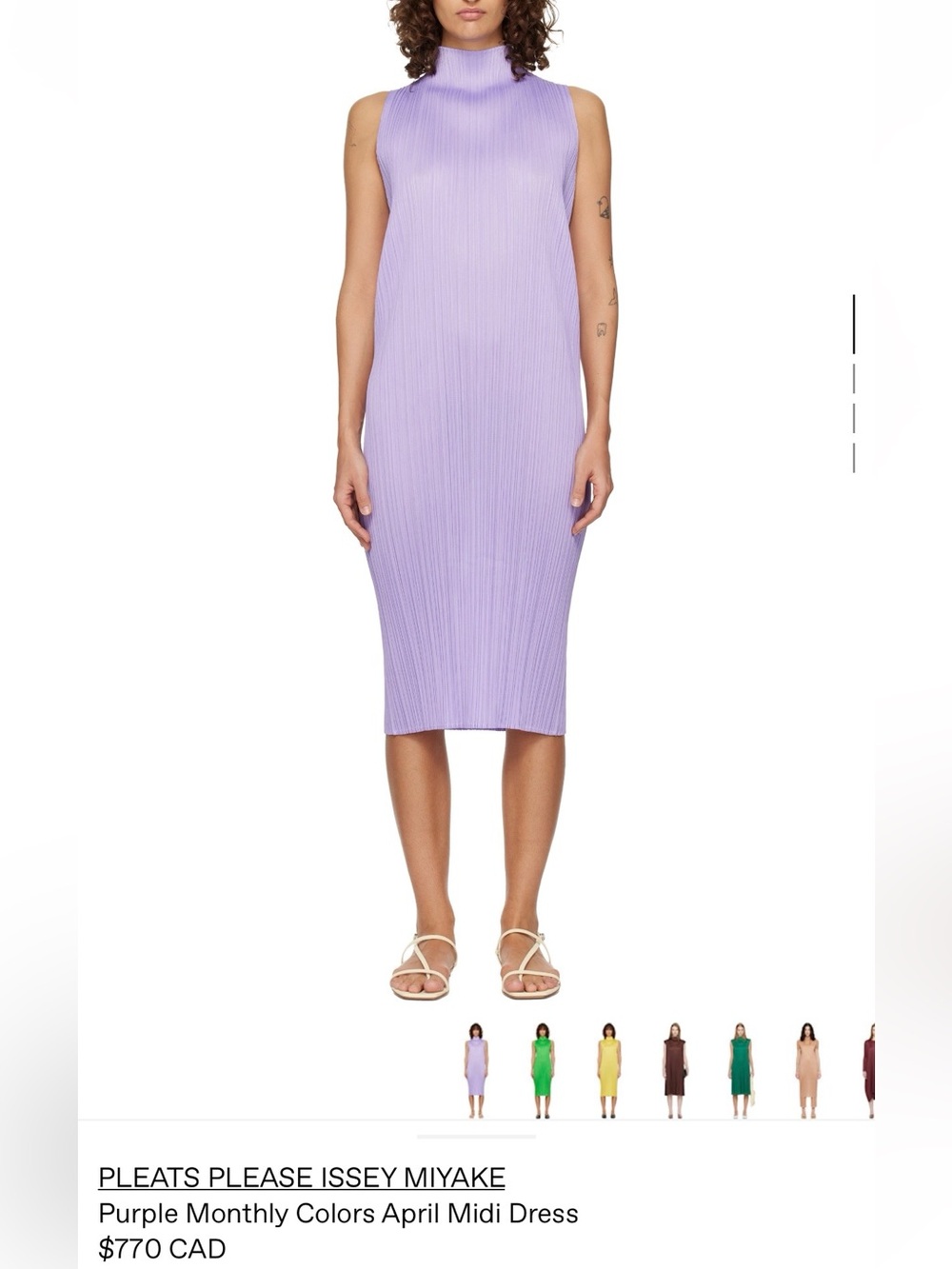 Issey Miyake Lavender Pleated Midi Dress - Picture 1 of 1
